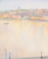 The Golden Thames by Maud Sumner, 1964, oil on canvas, sold Sep 2025