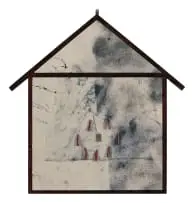 Alka Dass, Eclipsed, 2025, found objects, calico, cyanotype, silver and baby pocket knives