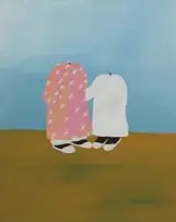 Bahati Simoens, Undone, 2021, acrylic on canvas laid down on board