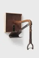 Aaron Philander, Self Served, 2025, deconstructed chair, spade and wooden board