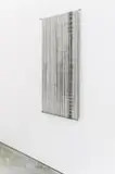 Jana Visser, Axis Mundi I, 2022, linen, cotton and oxidised steel rods