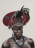 Rick Baloyi, Intokazi Yakwazulu (Zulu Lady), 2025, soft pastels on soft pastelmat paper