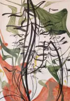 Nikhil Tricam, Botanical Composition, 2025, acrylic on 300gsm Fabriano paper