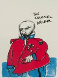 Robert Hodgins, The Colonel Drunk, 2007, three colour lithograph on paper