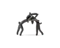 Wrestling Hares by Guy Du Toit, bronze with a brown patina, sold Oct 2025