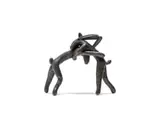 Guy Du Toit, Wrestling Hares, bronze with a brown patina