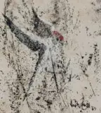 Jack Lugg, Abstracted Bird in Flight, 1969, mixed media with ink on board