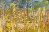 Gordon Vorster, Composition with Abstracted Trees, oil on canvas laid down on board