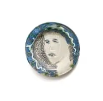 Christo Coetzee, Plate decorated with head, 1986, hand-painted and glazed ceramic