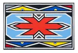 Esther Mahlangu, Abstract in Red, 2017, acrylic on canvas