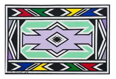 Esther Mahlangu, Abstract in Purple, 2015, acrylic on canvas