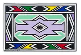 Esther Mahlangu, Abstract in Purple, 2015, acrylic on canvas