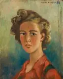 Maurice van Essche, Portrait of a Woman, 1943, oil on wood panel