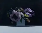 Alex Emsley, Vase with Lisianthuses, oil on canvas
