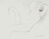 Maurice van Essche, Reclining Nude, 1964, ink on paper