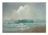 Waves by Titta Fasciotti, oil on canvas laid down on board, sold Oct 2025
