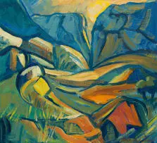 Clarens by Stefan Ampenberger, oil on board, sold Oct 2025