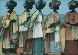 Jan Dingemans, Xhosa Women, oil on board