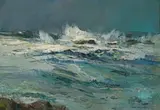 Seascape by Titta Fasciotti, oil on board, sold Oct 2025