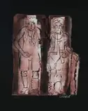 Sidney Goldblatt, Two Figures, oil on paper