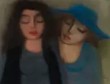 Pieter van der Westhuizen, Two Women, 1989, pastel on paper