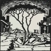 Johan Stegmann, Breëstr. Boom (Broadstreet Tree), 2023, linocut on paper