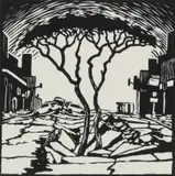 Johan Stegmann, Breëstr. Boom (Broadstreet Tree), 2023, linocut on paper