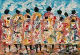 Solly (Solomon) Sekhaolelo, Women and Babies, 2021, oil on paper