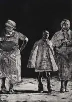 Escutas Os Mais Velhos by Mario Soares, 2016, etching on paper, sold Oct 2025