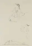 Claire Gavronsky, Professor Nunez Blindfolds Himself in Order to See, 1984, ink on paper