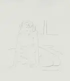 Maurice van Essche, Seated Nude, 1965, pencil on paper