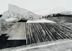 Setlamorago Mashilo, Untitled (Abstract Landscape), 2022, mixed media with ink on paper