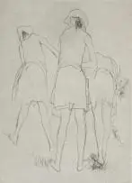 Jean Jansem, Three Figures, etching on paper