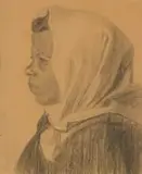 Maggie Laubser, Portrait of a Woman, 1922, pencil on paper