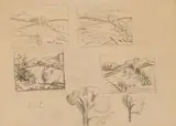 Maggie Laubser, Landscapes Studies, sketch, pencil on paper