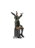 Carol Cauldwell, Rabbit Butterfly, painted and patinated bronze, on a painted steel base