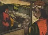 Christine Dixie, Bathsheba: Looking on from Secret Space, 1992, colour etching on paper
