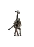 Carol Cauldwell, High Tea Giraffe, bronze with a brown and green patina and wax