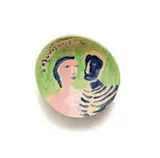 Beezy Bailey, Bowl decorated with two figures and a fish, 1998, hand-painted and glazed ceramic