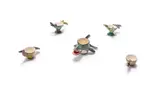 Egg cups with animal decoration, five by Ardmore Ceramic Studio, painted and glazed ceramic, sold Oct 2025