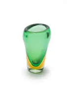 Archimede Seguso, V-shaped vase, hand-blown glass