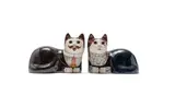 Toni Davidson & Alan P. Smith, Pair of ceramic cats, painted and glazed ceramic