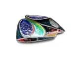 Marcello Fantoni, Cubist bowl, painted and glazed ceramic