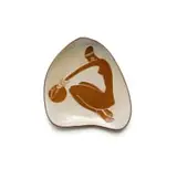 Kalahari Studio, Plate with a figurative motif, glazed terracotta with raised decoration