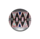Kalahari Studio, Plate with Ndebele patterns, hand-painted and glazed terracotta