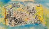 Gordon Vorster, Landscape with Abstract Zebra, oil on board