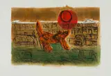 David Koloane, The Dog and the Moon, 2015, hand-coloured etching on paper