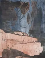 Alice Goldin, Cape Point, 1967, colour woodcut on tissue paper