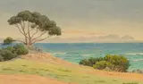 Harold Boyes, Coastal Landscape, watercolour on paper