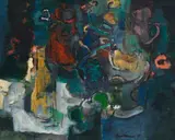 Eben van der Merwe, Still Life, 1917, oil on canvas laid down on board